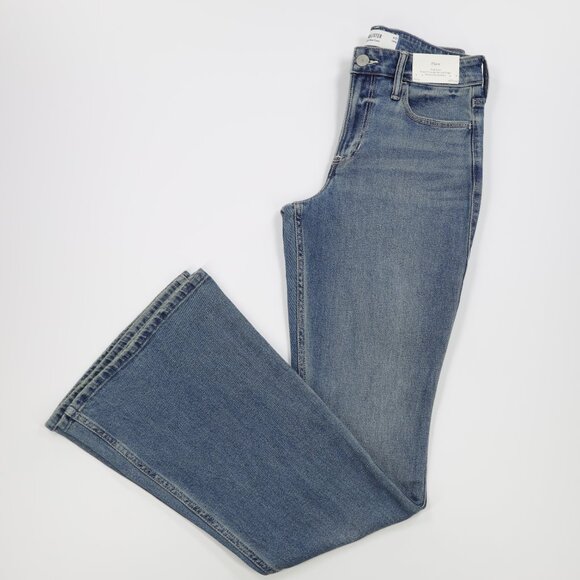 Hollister Denim - Hollister Women's High Rise Medium Wash Stretch Denim Flare Jeans Blue Size 4L